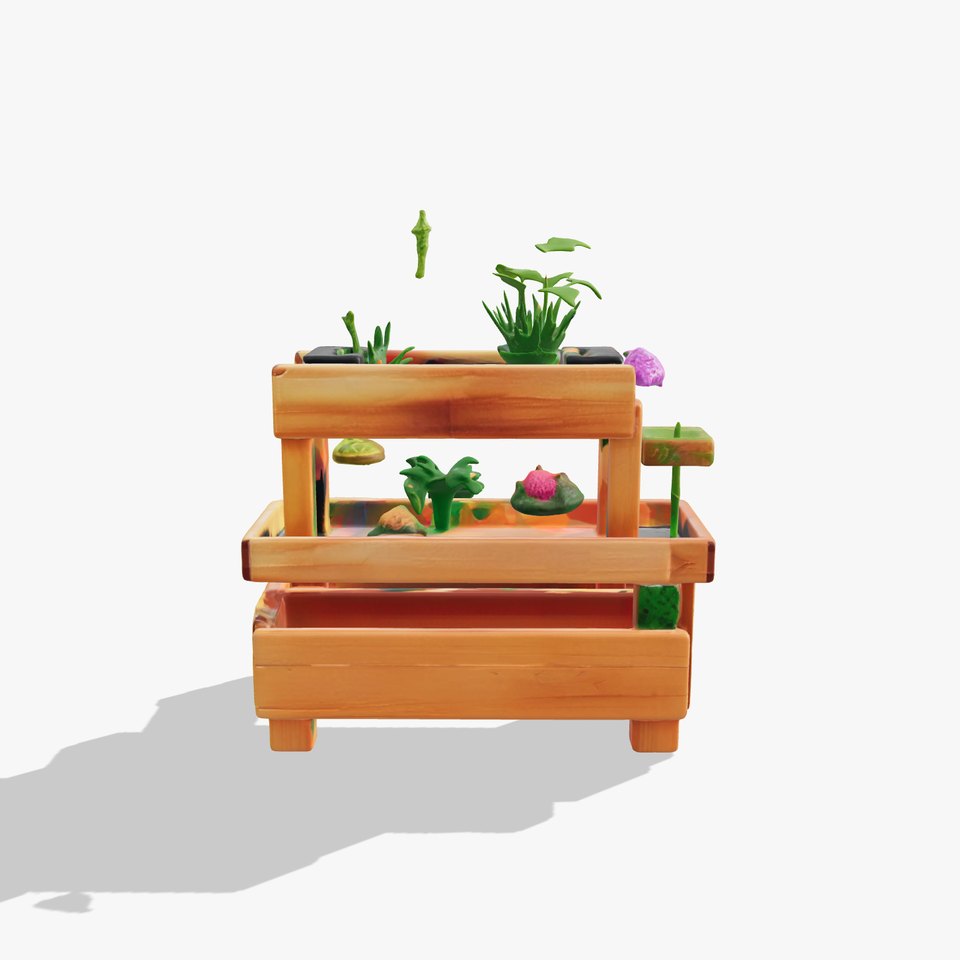 Vertical Wooden Planter Stand Model Pack