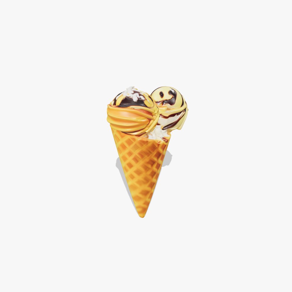 Realistic Ice Cream Cone with Toppings Model Pack