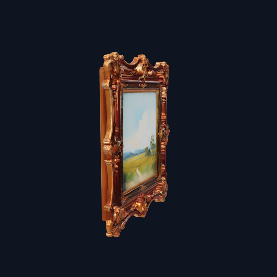 Ornate Baroque Style Picture Frame Model Pack