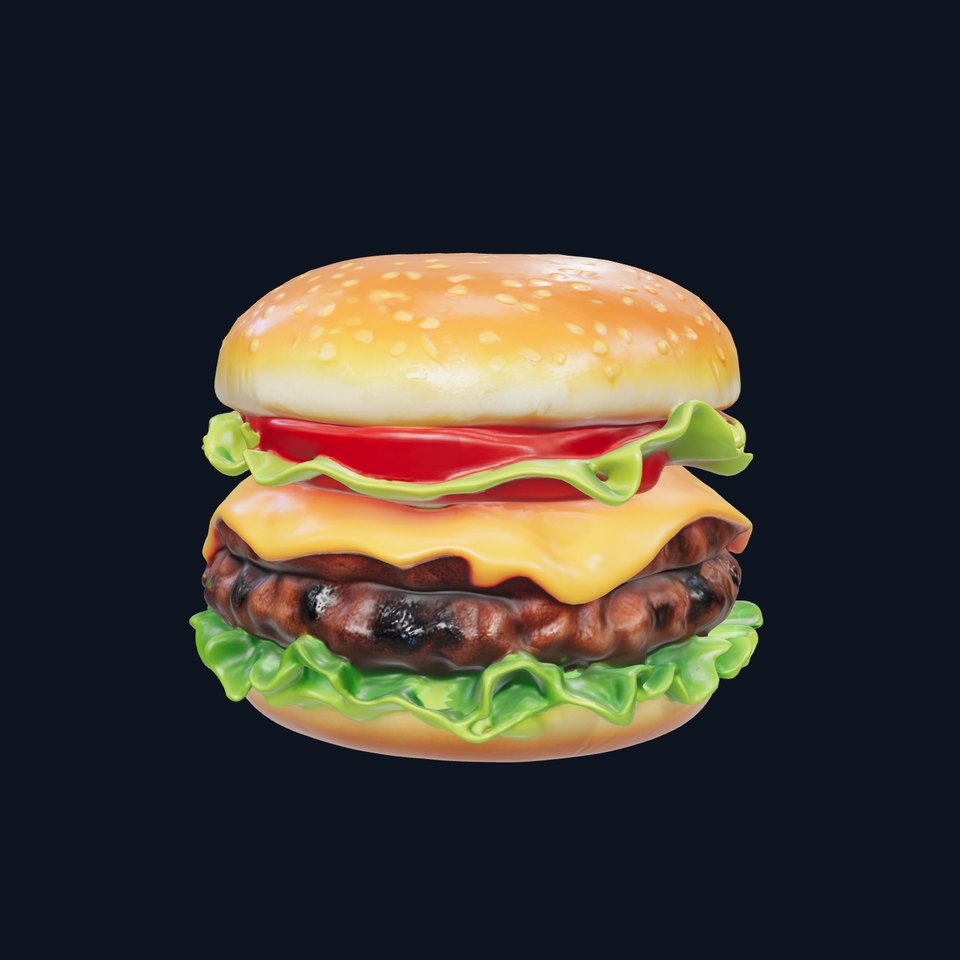 Delicious Burger D Model Pack with Realistic Textures