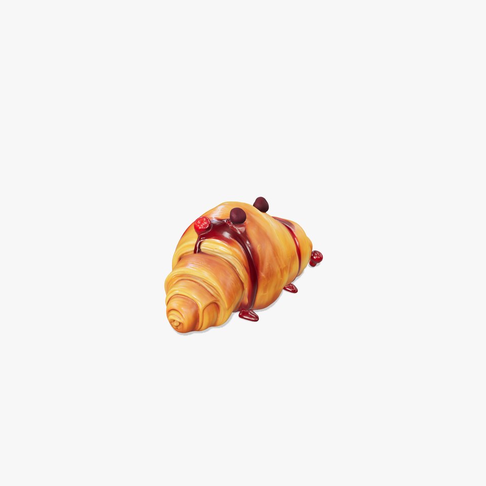 Delicious Croissant with Berry Syrup Model Pack