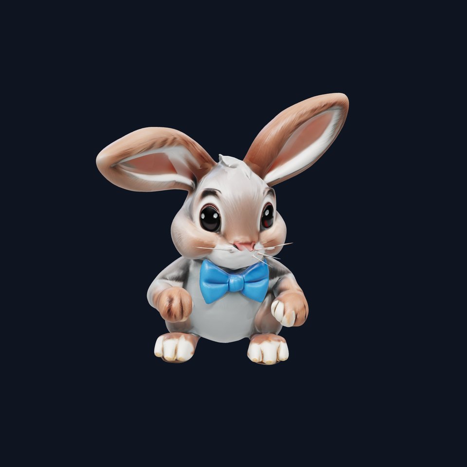 Animated Bunny with Bow Tie Model Pack