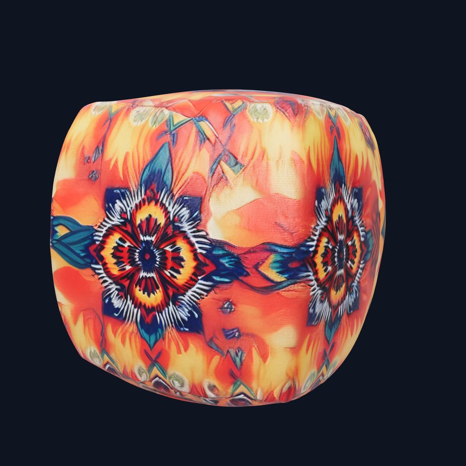 Colorful Patterned Ottoman Model Pack