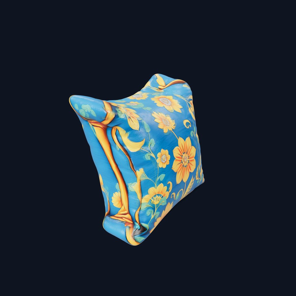 Floral Cushion D Model Pack for Interior Design