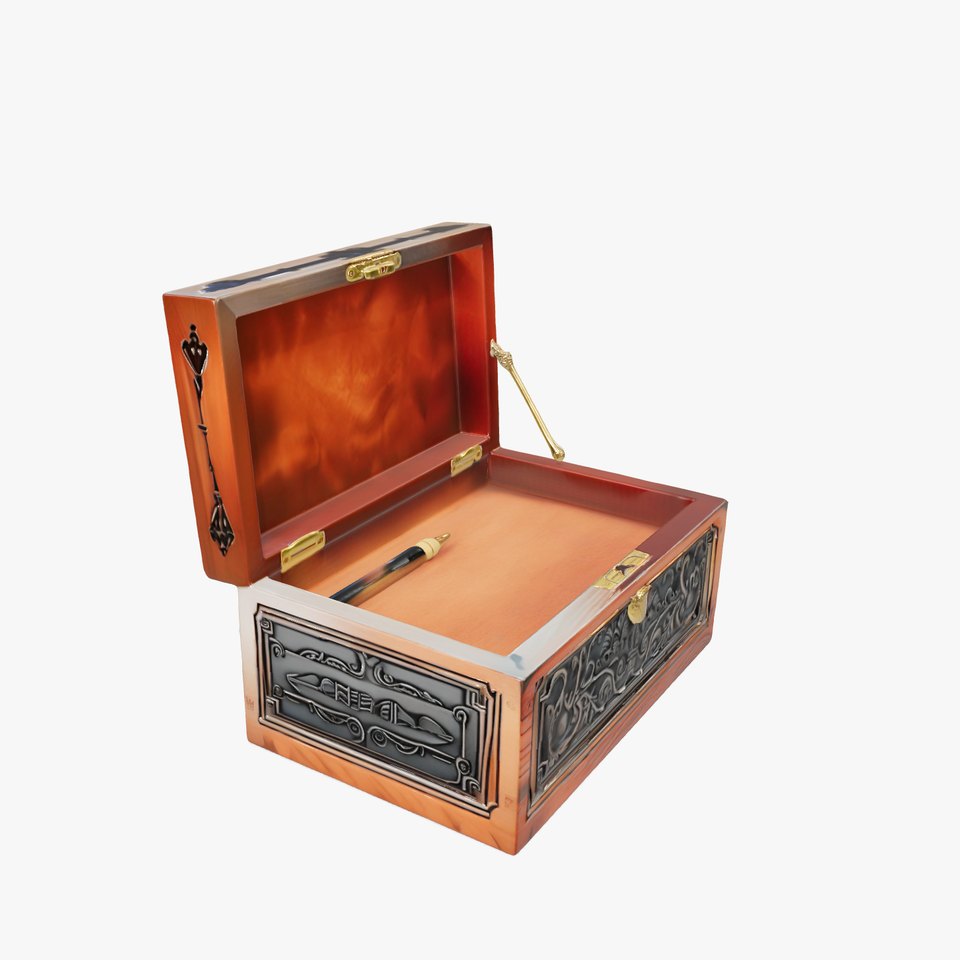 Antique Ornate Wooden Box model pack
