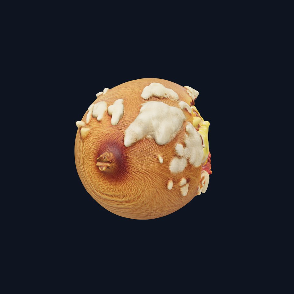 Rotten Kiwi Fruit with Mold Texture Model Pack