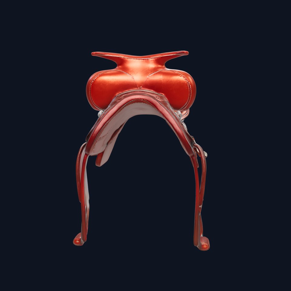 Elegant Western Saddle D Model Pack with Intricate Details