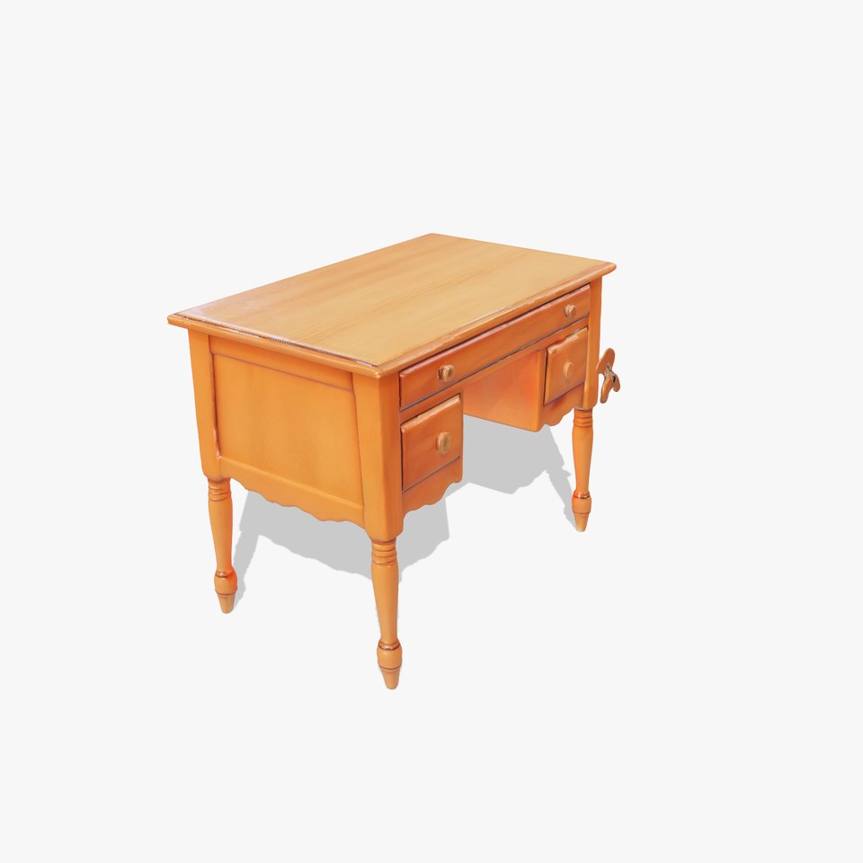 Classic Wooden Desk D Model Pack
