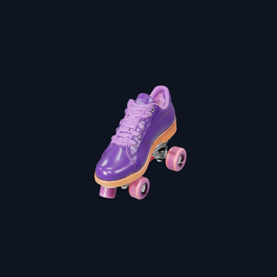Vibrant Purple Roller Skate D Model Pack