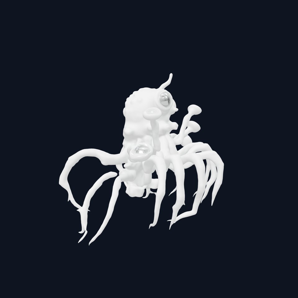 Alien Cephalopod Creature model pack with detailed tentacles and textures