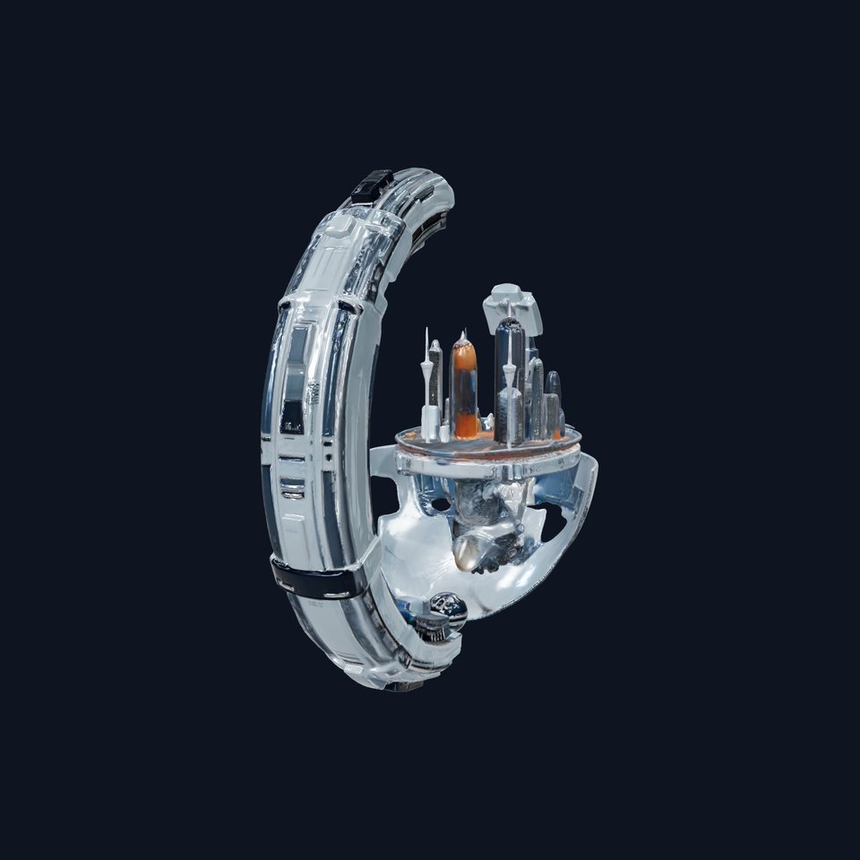 Futuristic City Globe Model Pack with Floating Architecture