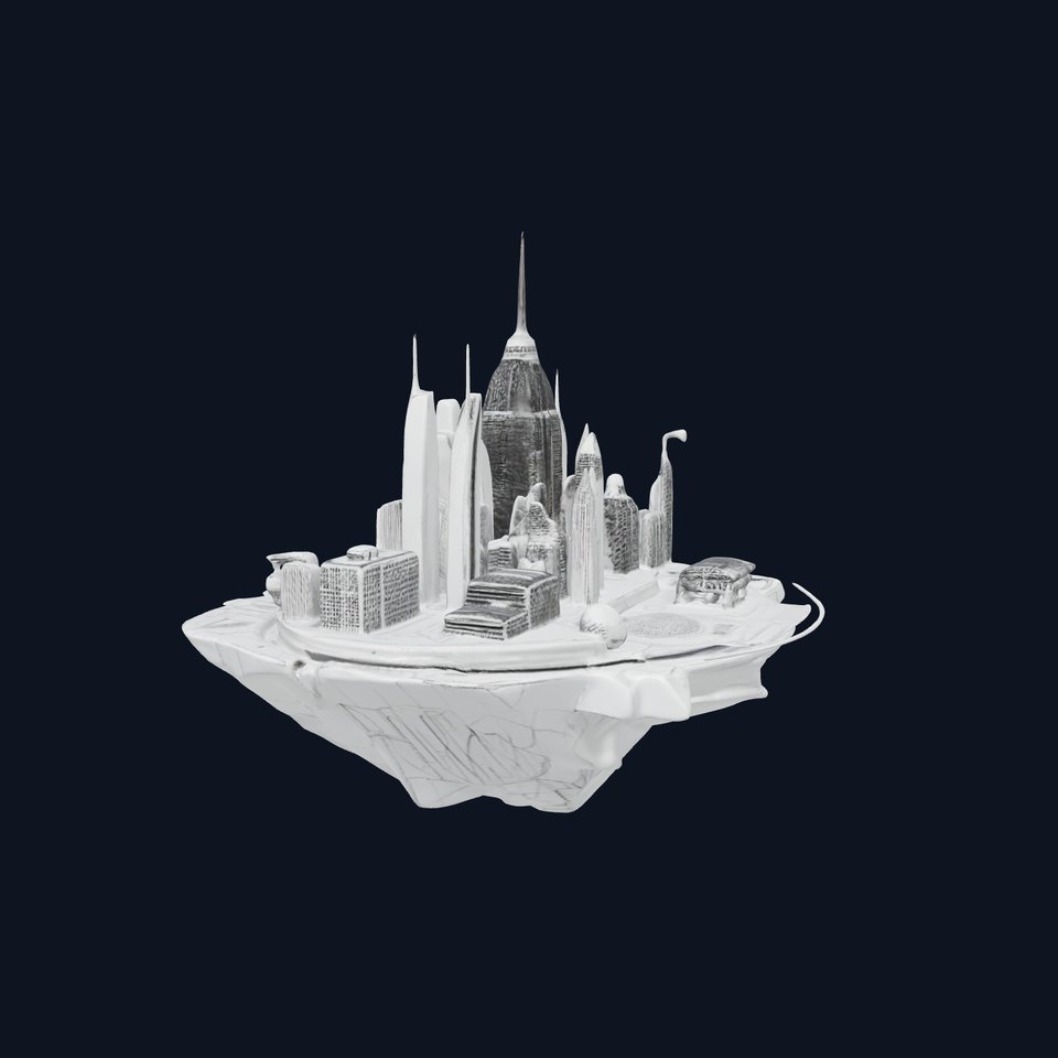 Futuristic Floating City Model Pack