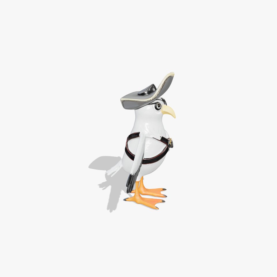 Pirate Seagull Character Model with Eyepatch and Hat