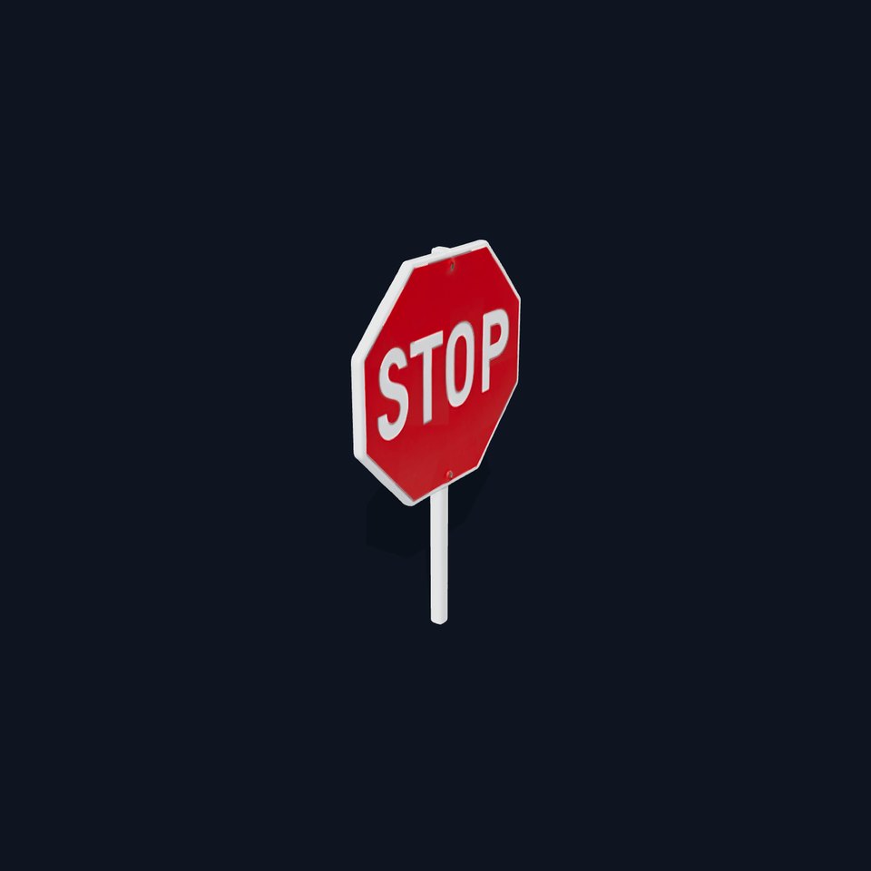 Realistic Stop Sign D Model Pack