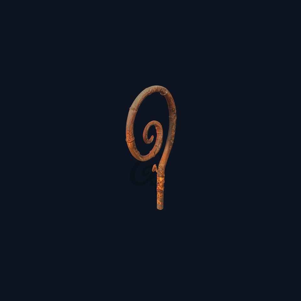 Vintage Metal Spiral Staff Model Pack