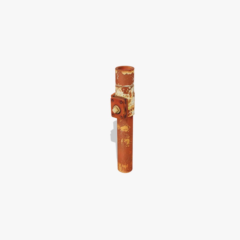 Rusty Metal Pipe with Clamp Model Pack