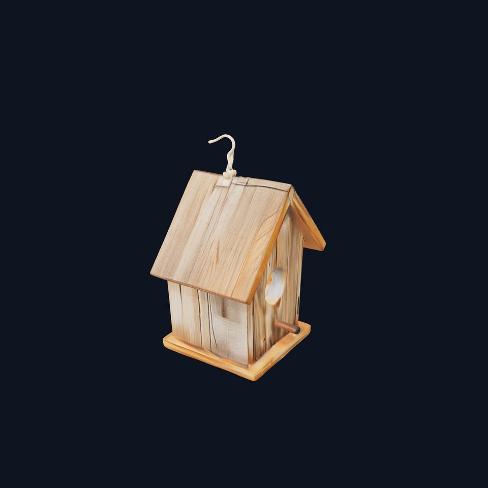 Wooden Birdhouse Model Pack with Realistic PBR Textures