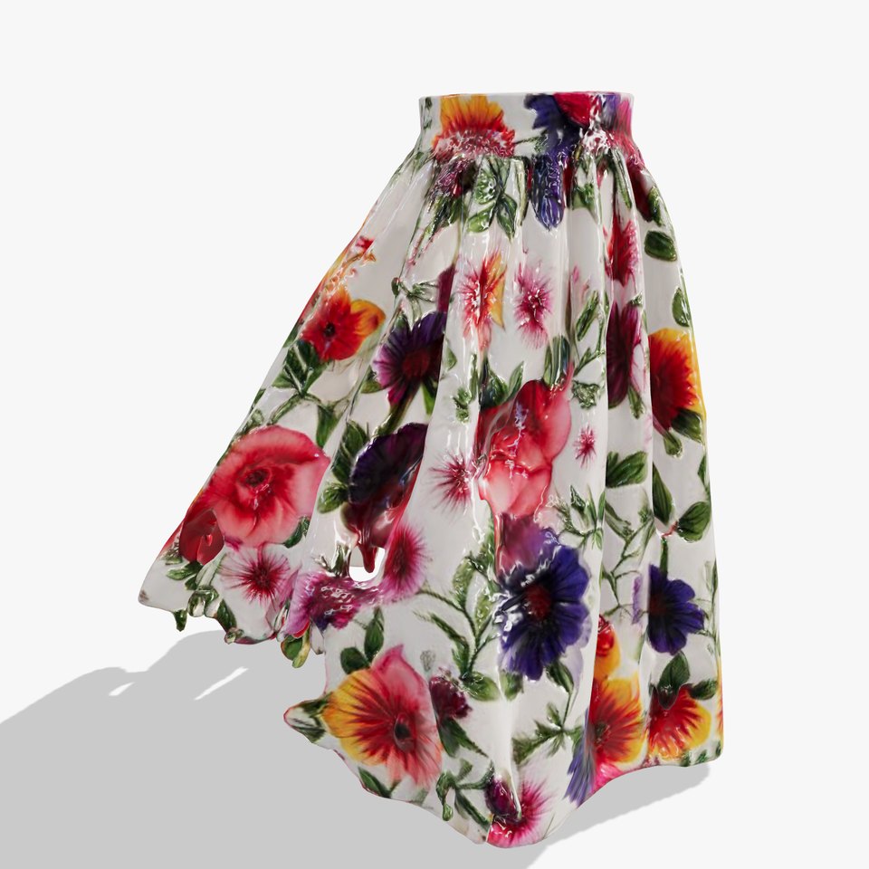 Floral Print Skirt D Model Pack