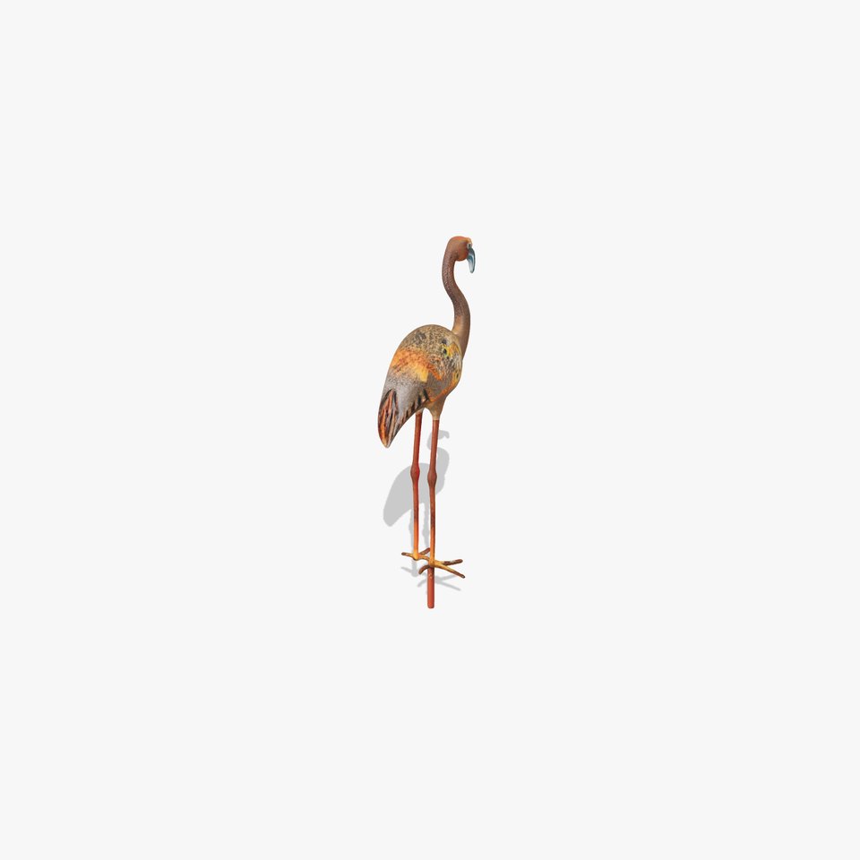 Rustic Flamingo Sculpture D Model Pack