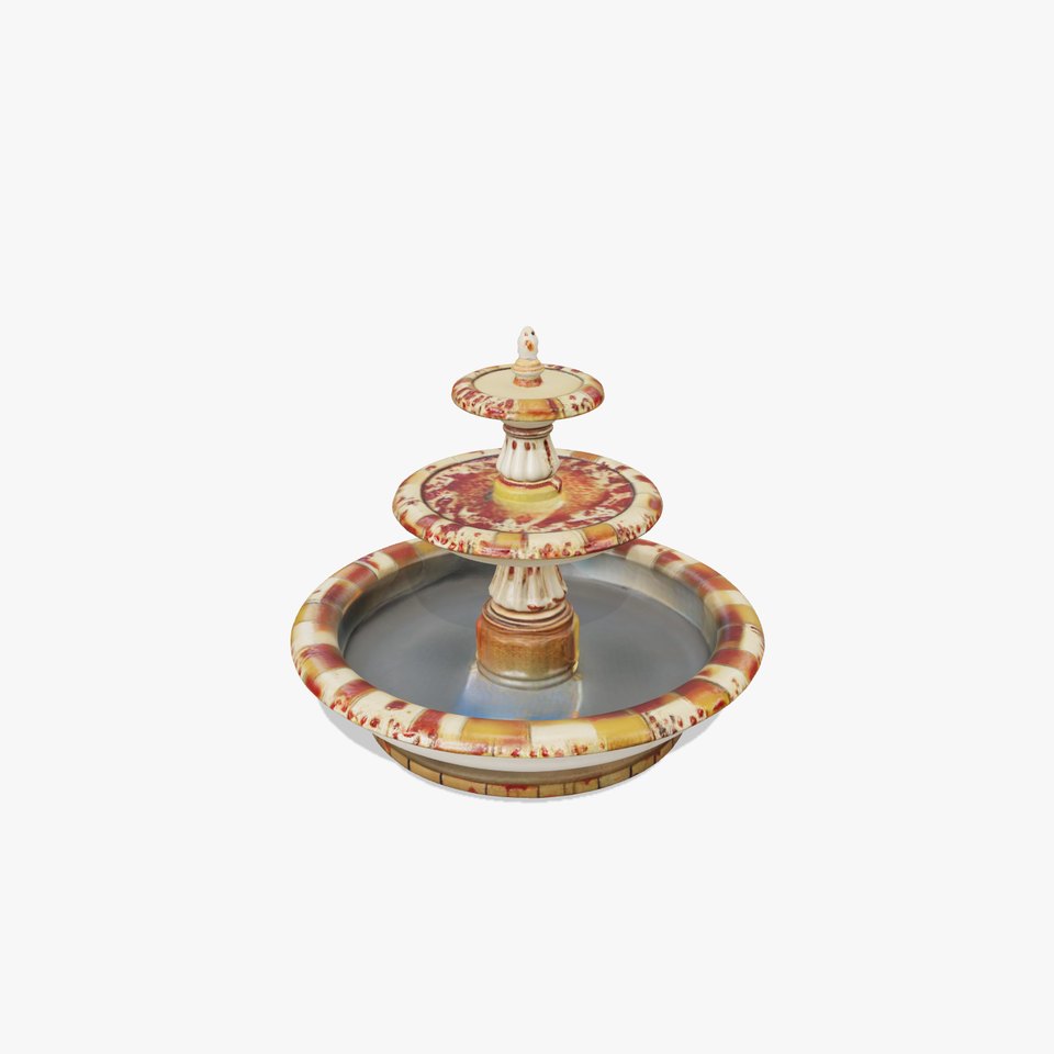 Ornate Stone Fountain Model Pack