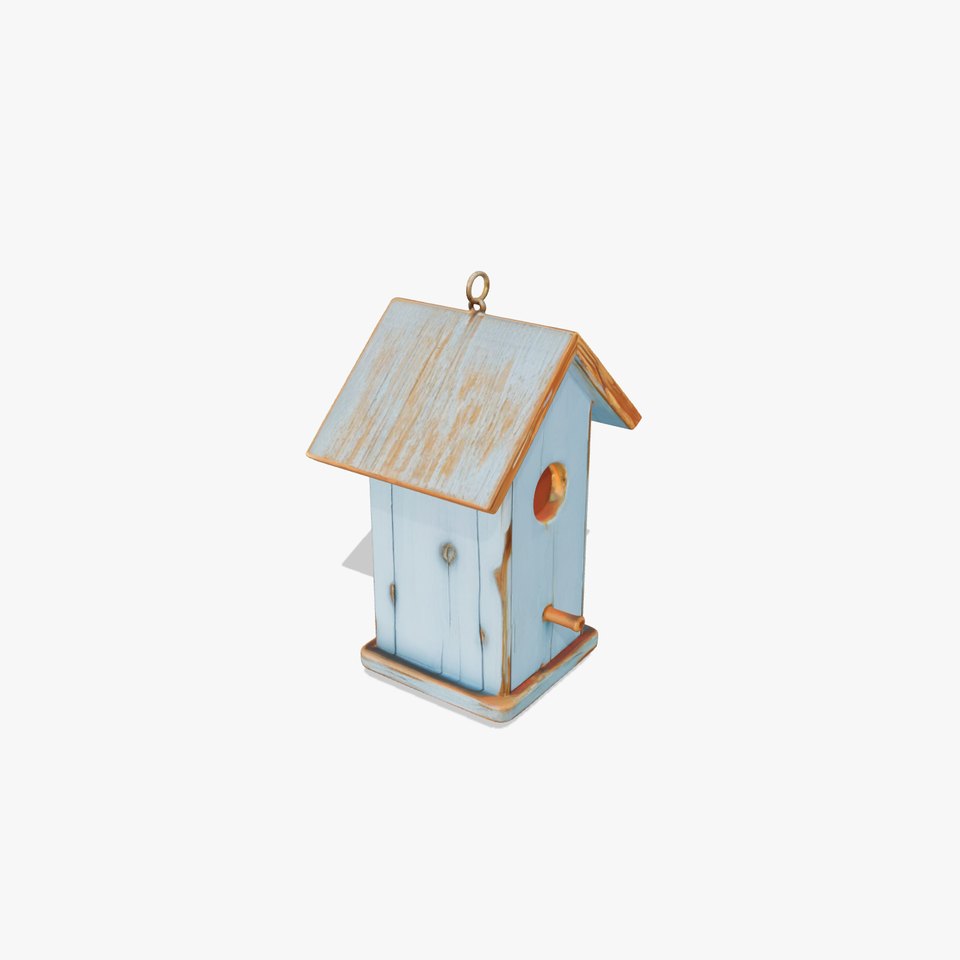 Rustic Wooden Birdhouse Model Pack with PBR Textures
