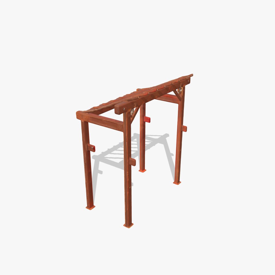 Rustic Metal Pergola Model Pack for Outdoor Scenes