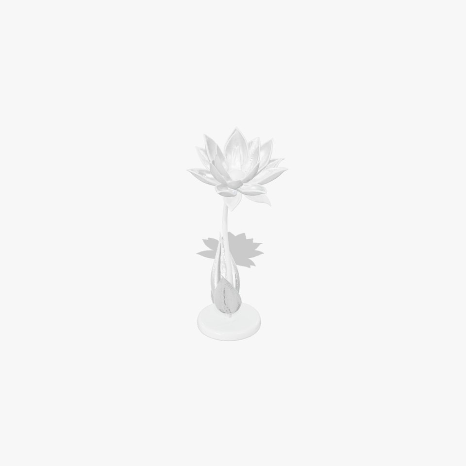 Metallic Lotus Flower Sculpture D Model Pack
