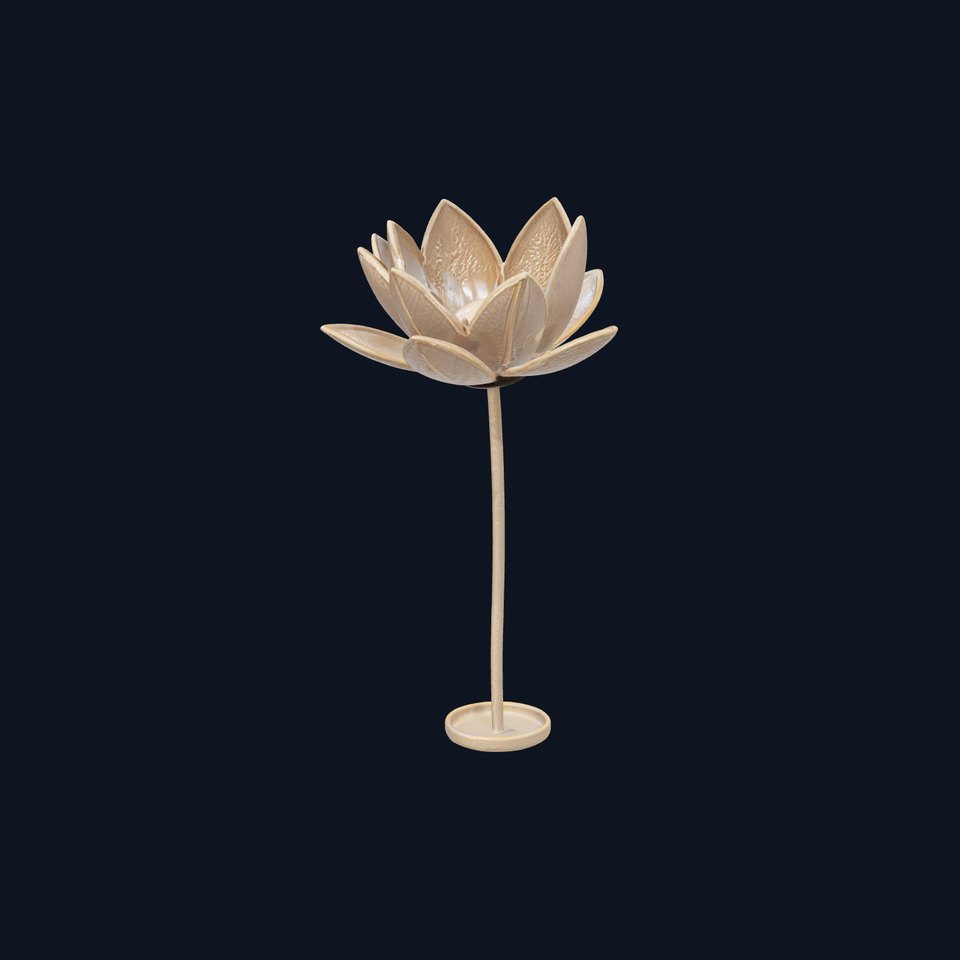 Elegant Metal Lotus Sculpture Model Pack