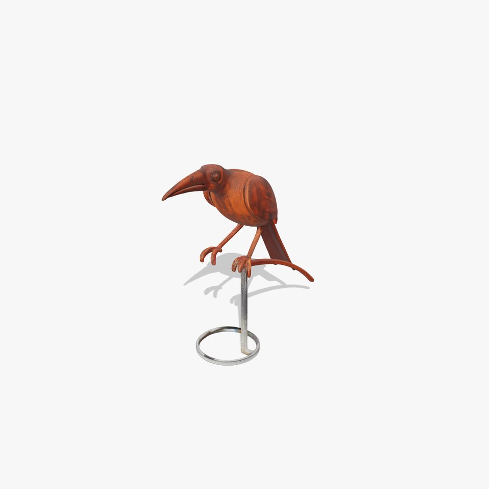Rustic Bird Sculpture on Stand Model Pack