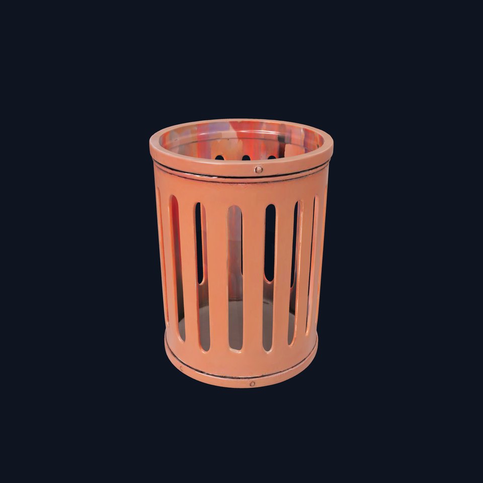 Urban Metal Trash Can Model Pack