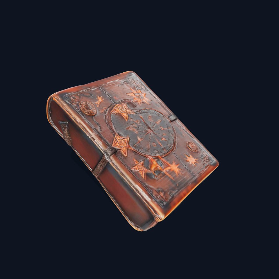 Vintage Compass Leather Notebook D Model Pack