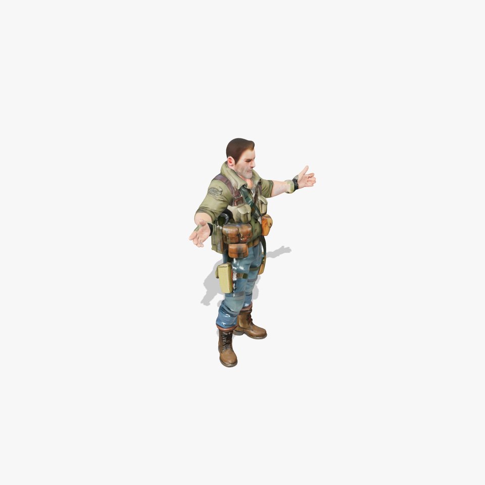 Military Tactical Soldier Rigged and Animated D Model