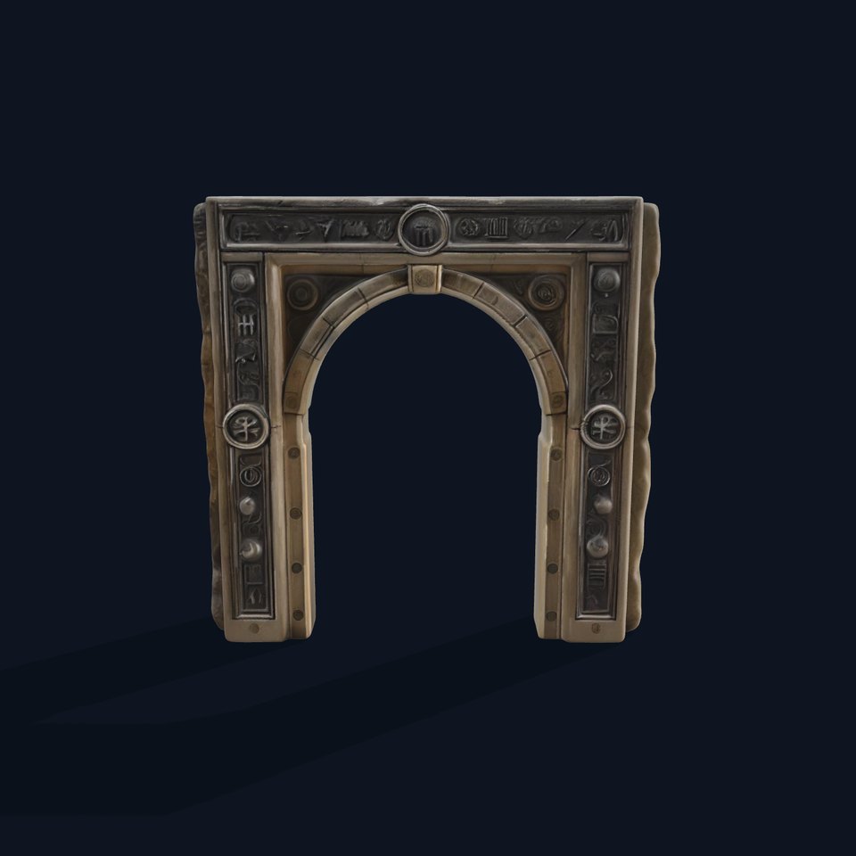 Ancient Stone Archway with Intricate Carvings Model Pack