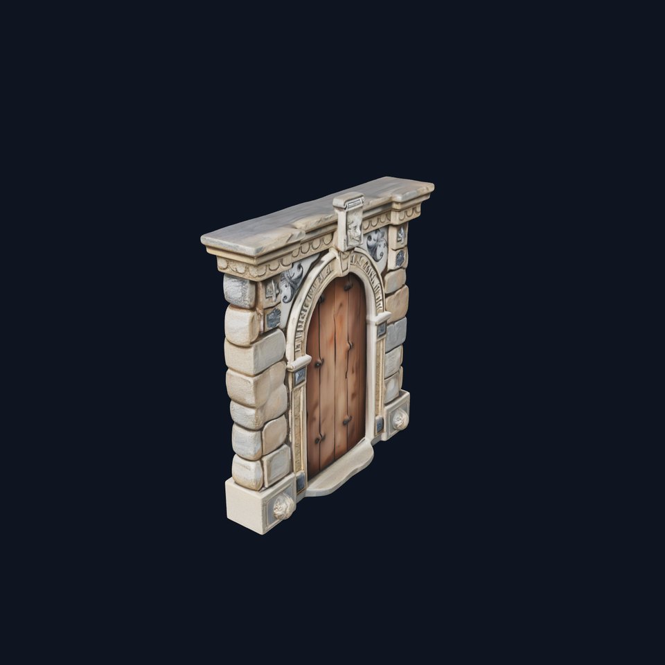 Gothic Stone Archway Door Model Pack