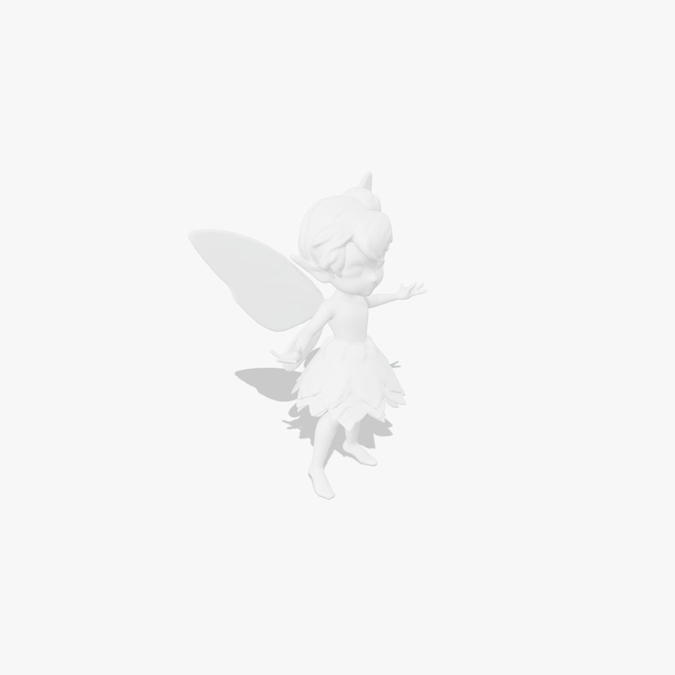 Fairy Character Rigged and Animated with Green Hair and Wings for Games and VR