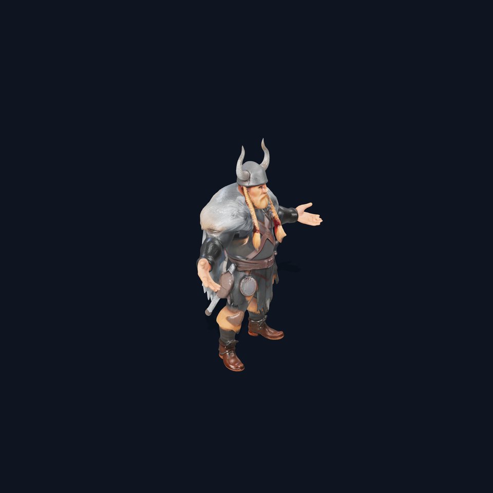 Viking Warrior Rigged and Animated D Model for Games and VR
