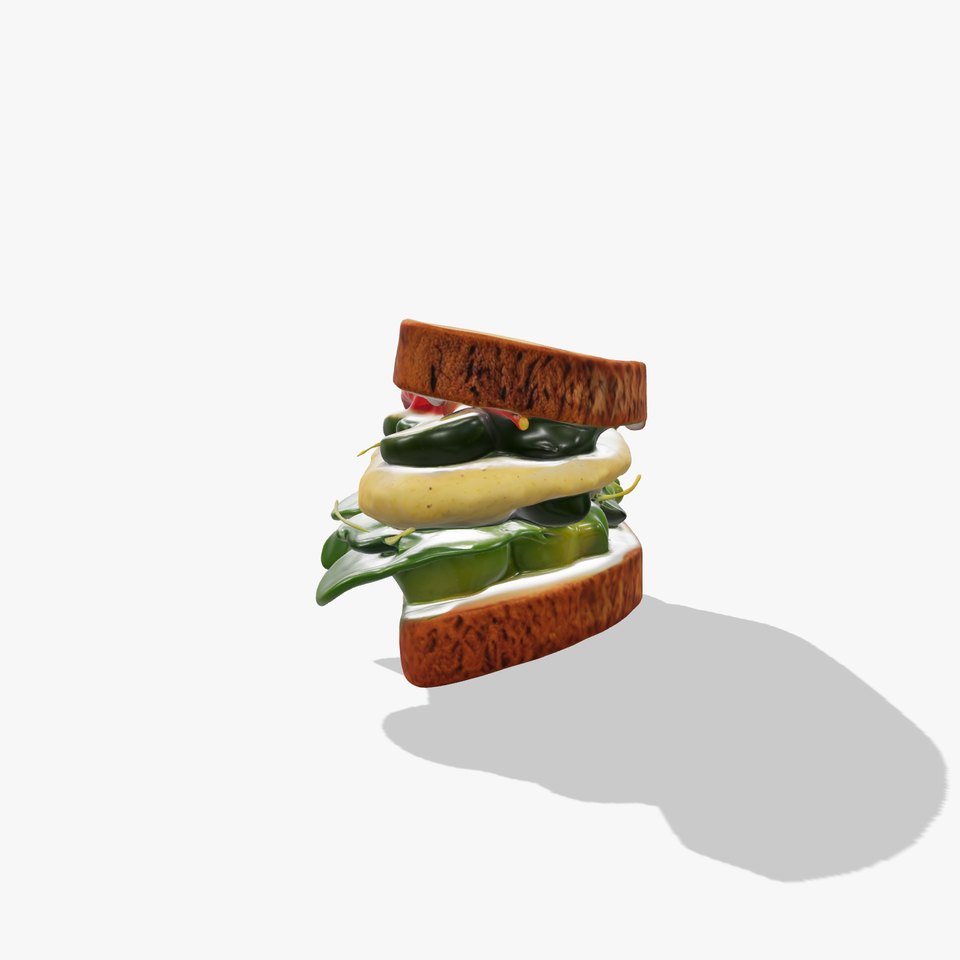 Vegetable Sandwich D Model Pack for Render and Game Design