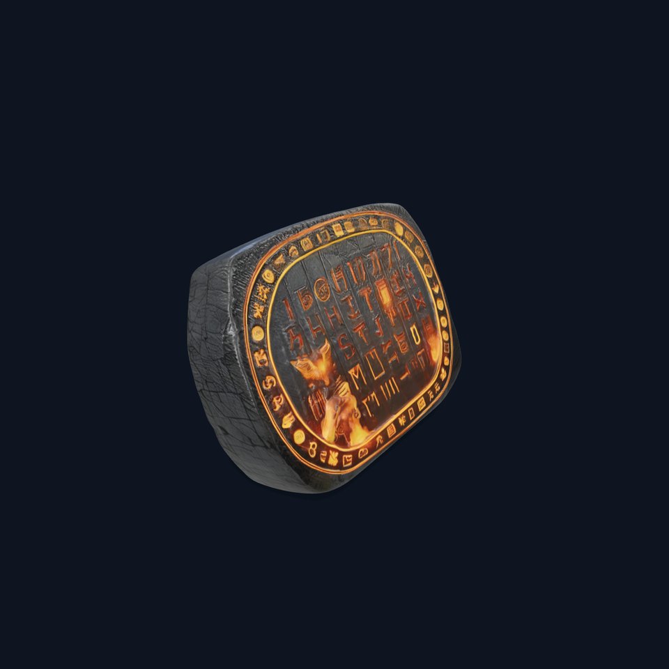 Ancient Rune Stone with Glowing Symbols Model Pack