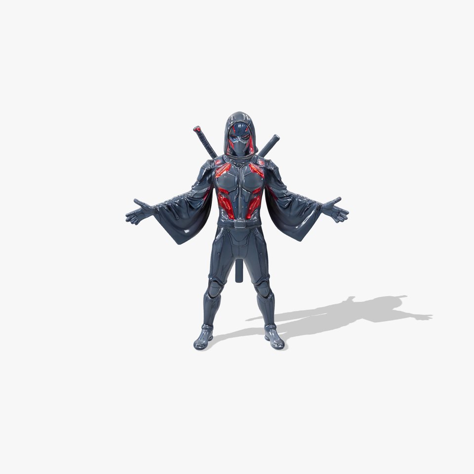 Stealthy Cyber Ninja Character Model  Rigged and Animated