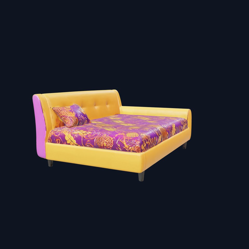 Colorful Sofa with Decorative Pattern model pack