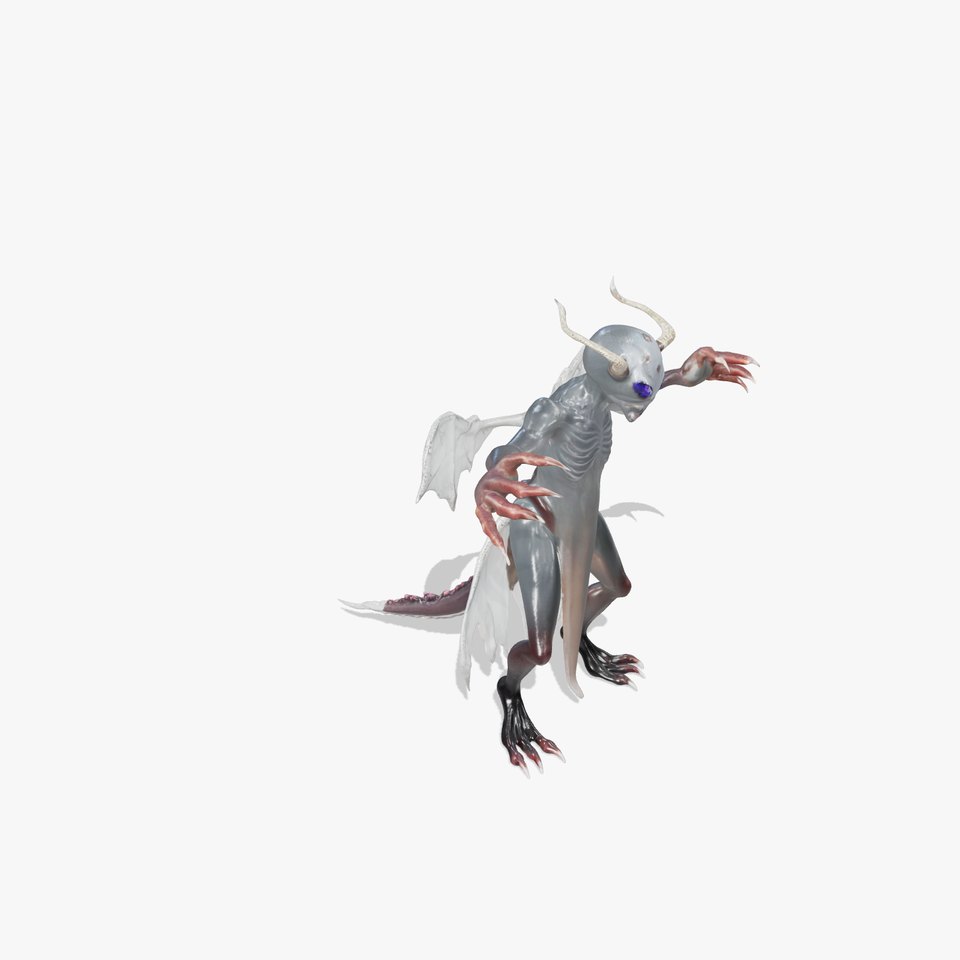 Demonic Creature Rigged and Animated D Model