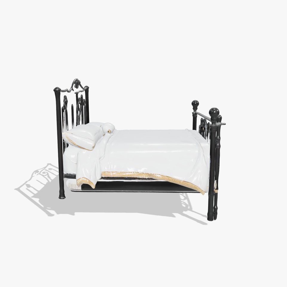 Ornate Black Metal Bed Model Pack