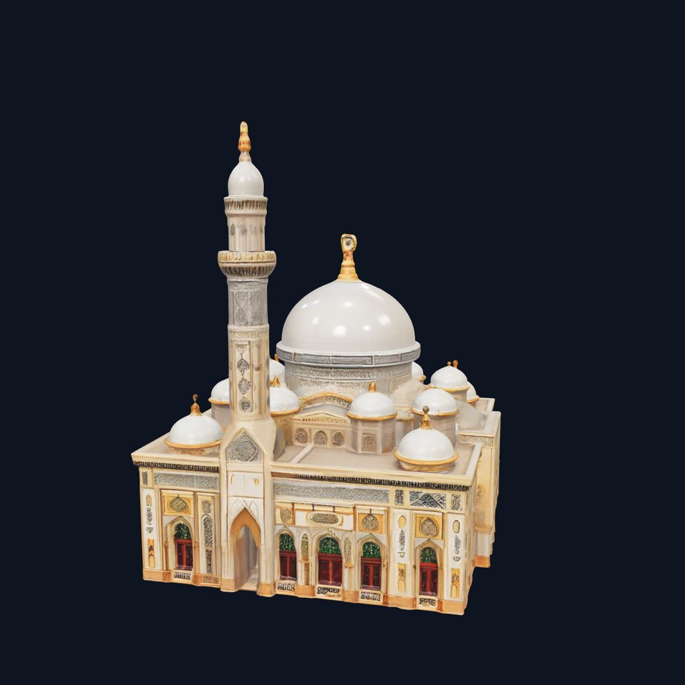 Intricate Mosque Exterior D Model Pack