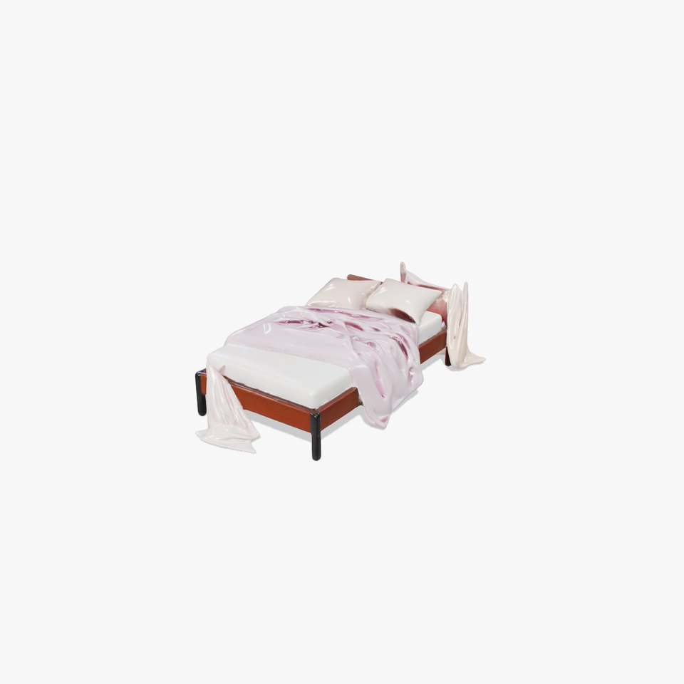 Elegant Canopy Bed with Drapes D Model Pack