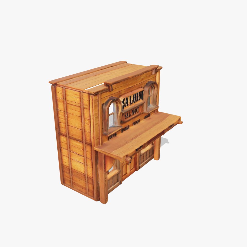 Western Saloon Building D Model Pack