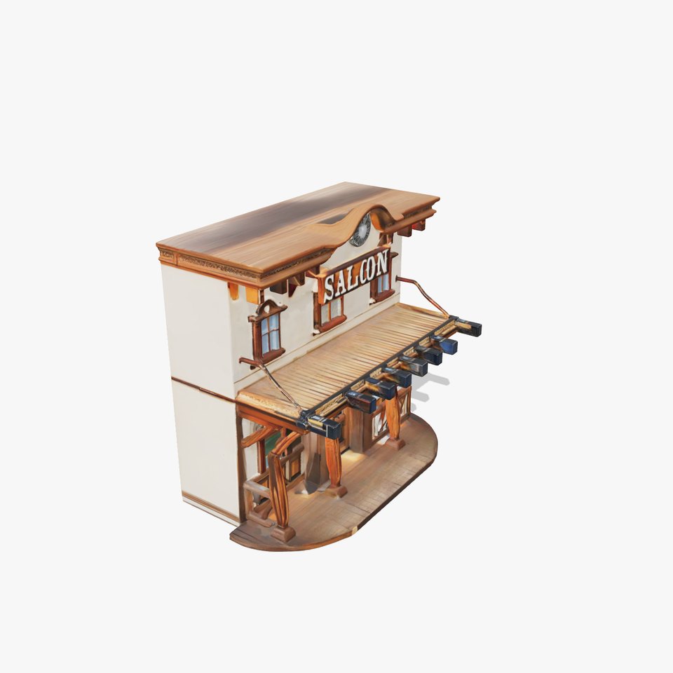 Western Saloon Building Model Pack