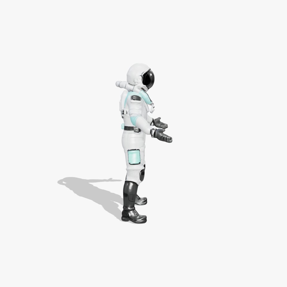 Futuristic Astronaut Rigged and Animated D Character Model