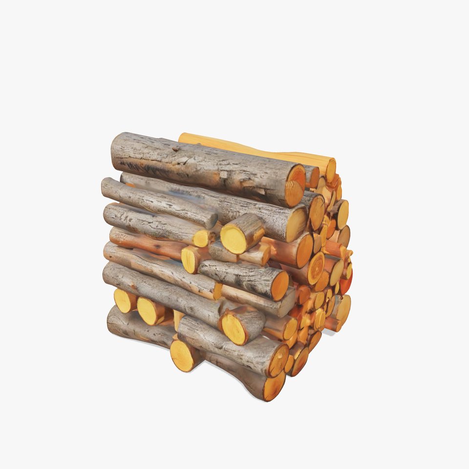 Realistic Firewood Logs Stack Model Pack for D Environments