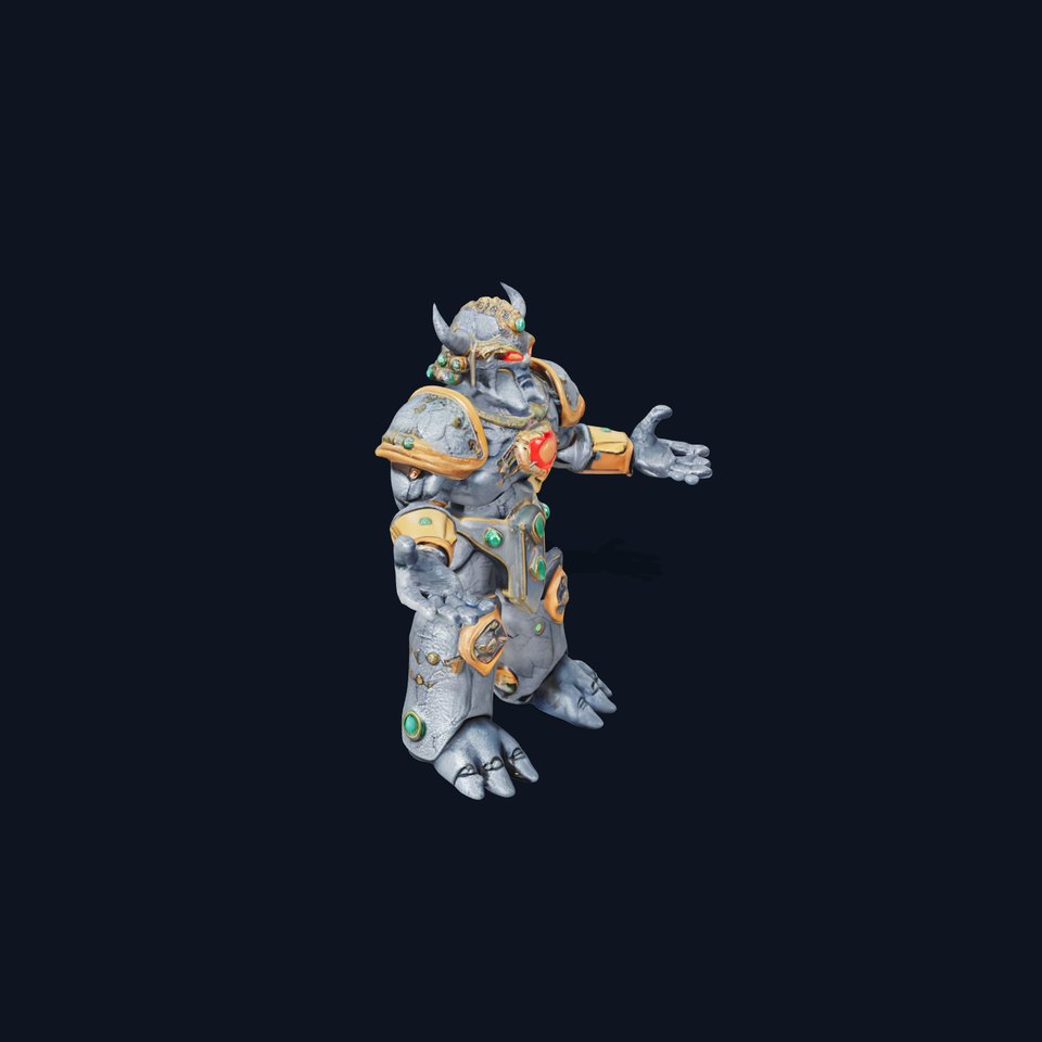 Orc Warrior Rigged and Animated D Character Model