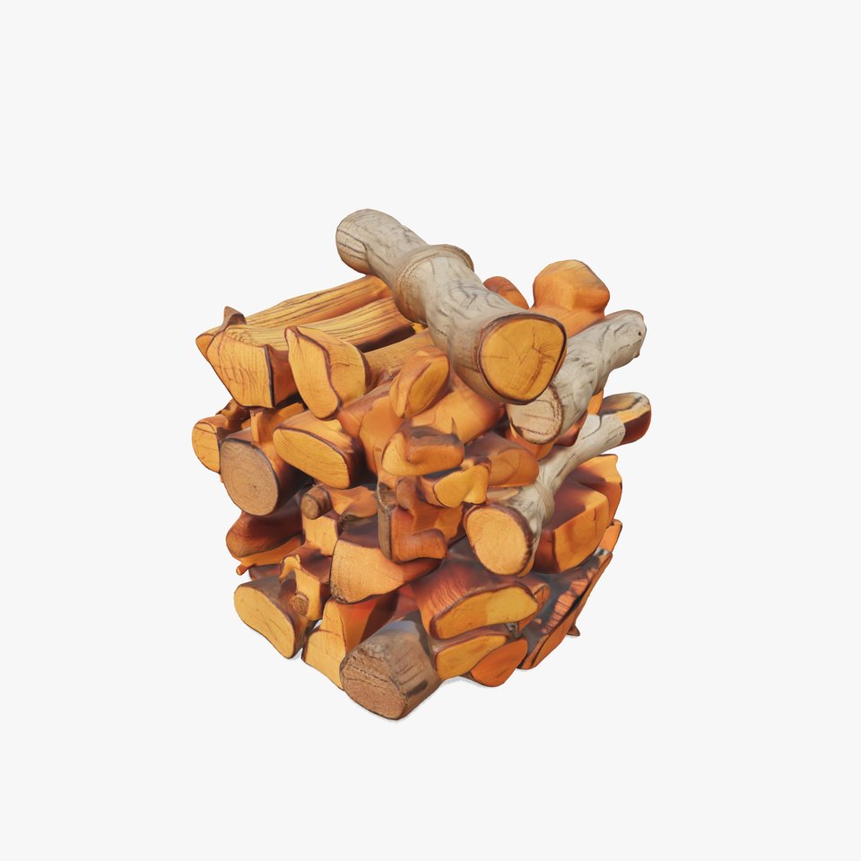 Firewood Stack D Model Pack for Rendering and Game Design